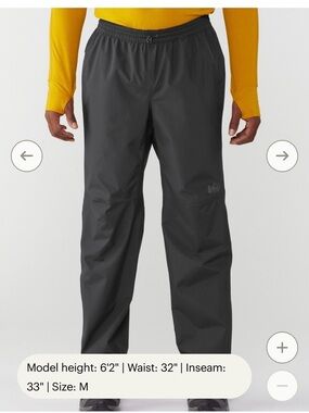 REI Co-op Black Essential Rain Pants